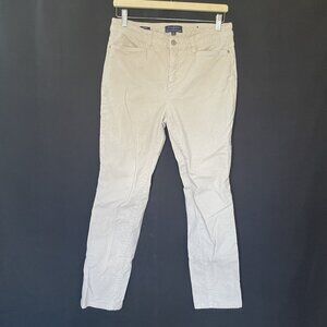 Talbots Womens Beige Corduroy Straight-Leg Pants women's Size 8 pockets cotton